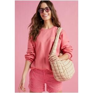 W. by Wantable Anniversary Edit Quilted Tan Slouch Bag